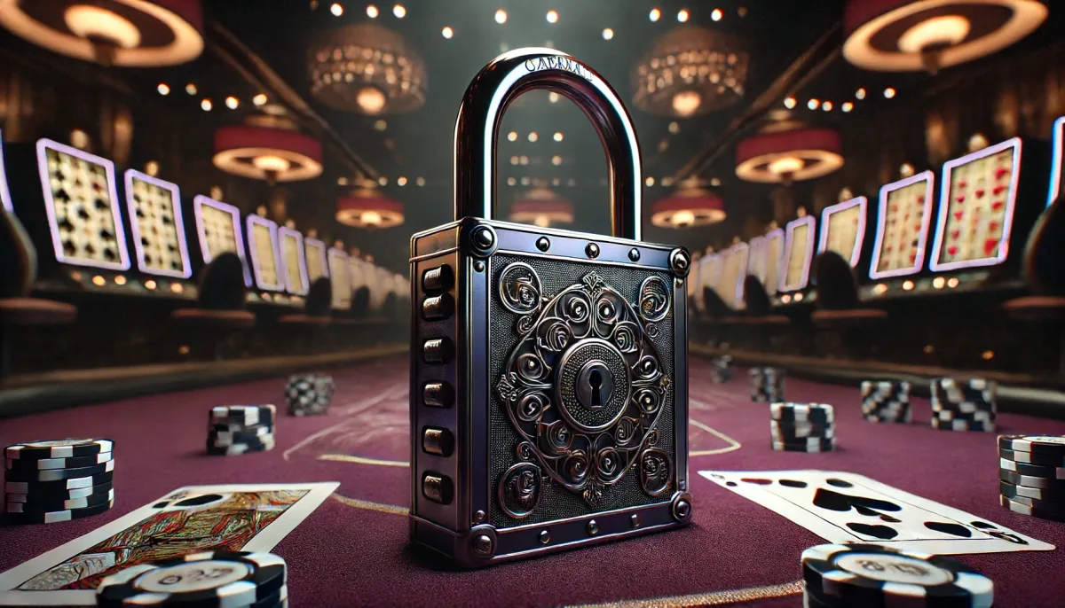luxurious vintage lock on the casino floor